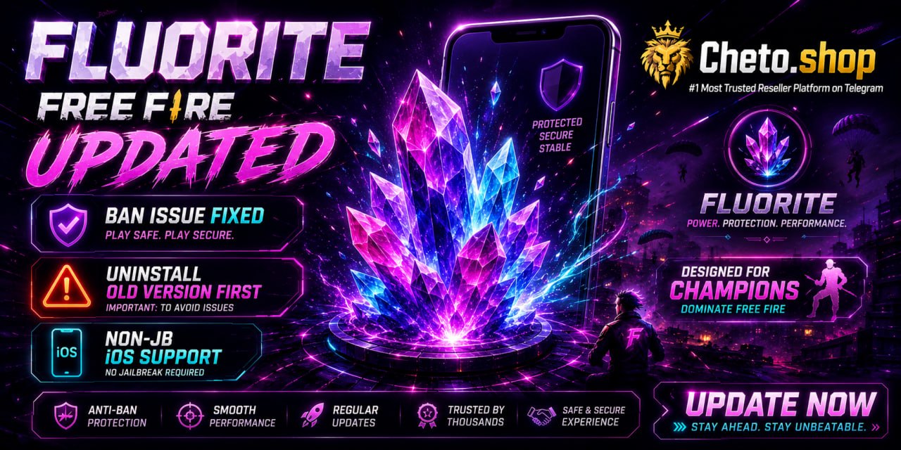 Cheto Shop News: Fluorite Free Fire Update – iOS Support & Fixes