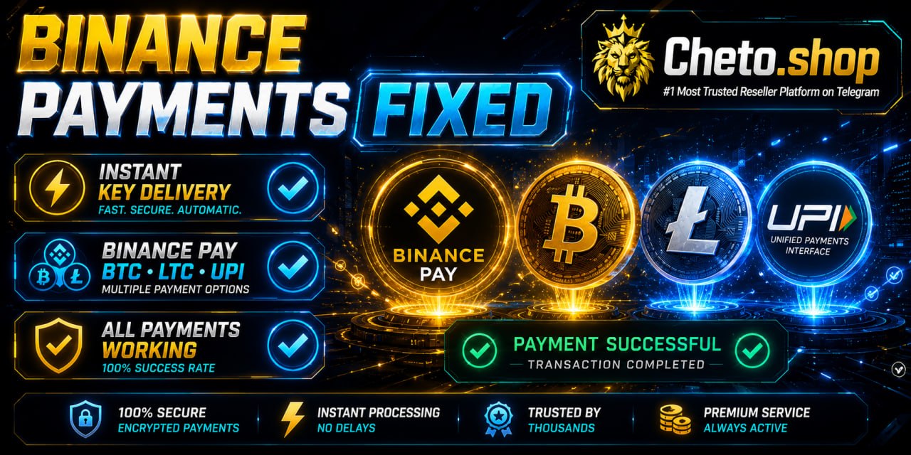 Cheto Shop News: Binance Pay Fixed & Working | Game Cheats Update