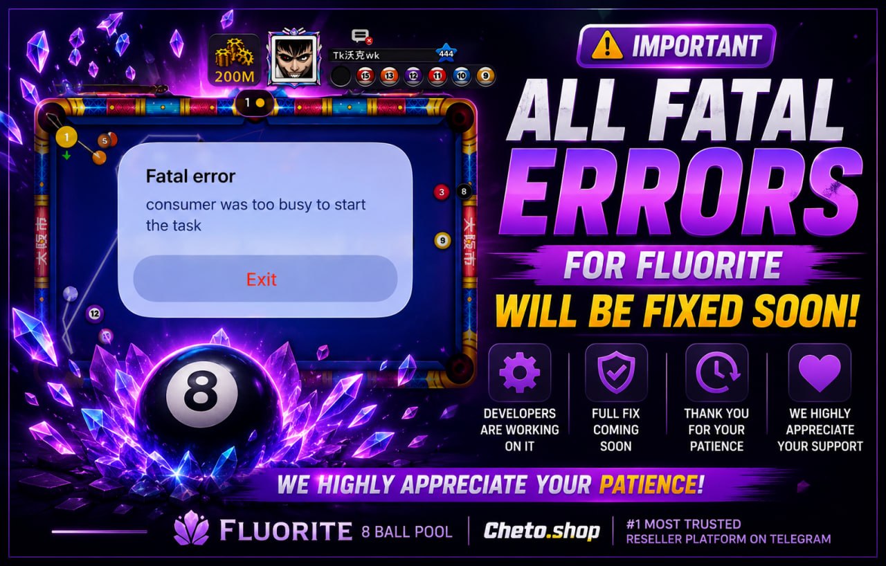 Cheto Shop News: Fluorite 8BP Fatal Error Fix In Progress