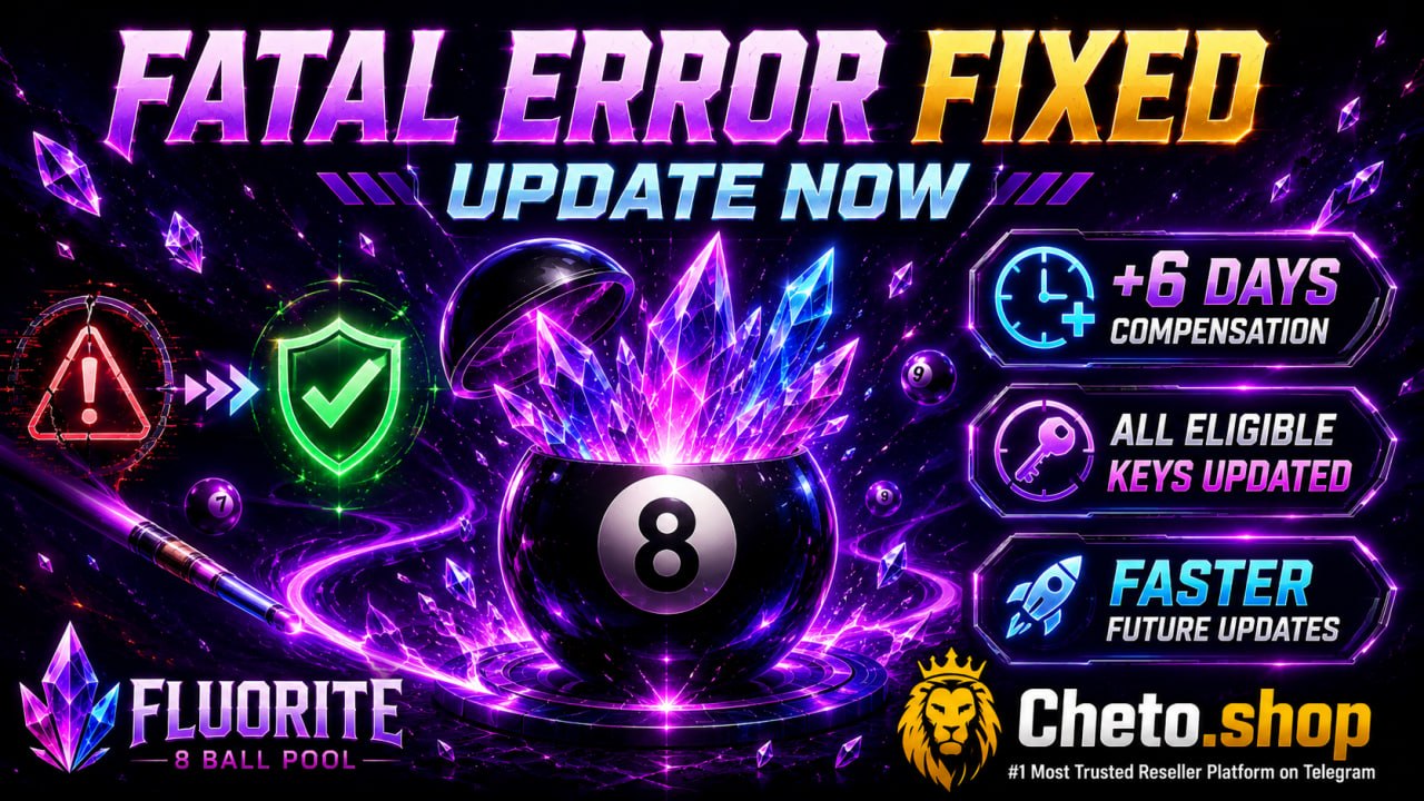 Cheto Shop News: FLUORITE 8BP Fatal Error Fixed & Compensated