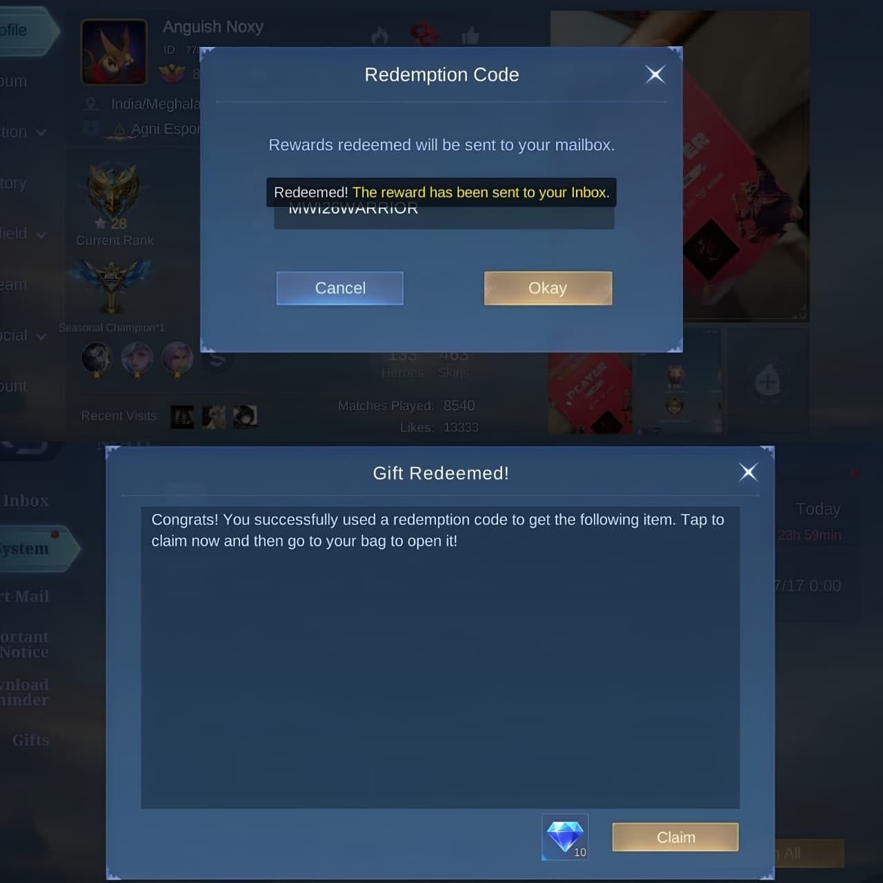 Cheto Shop News: Redeem Free MLBB Reward - Code MWI26WARRIOR