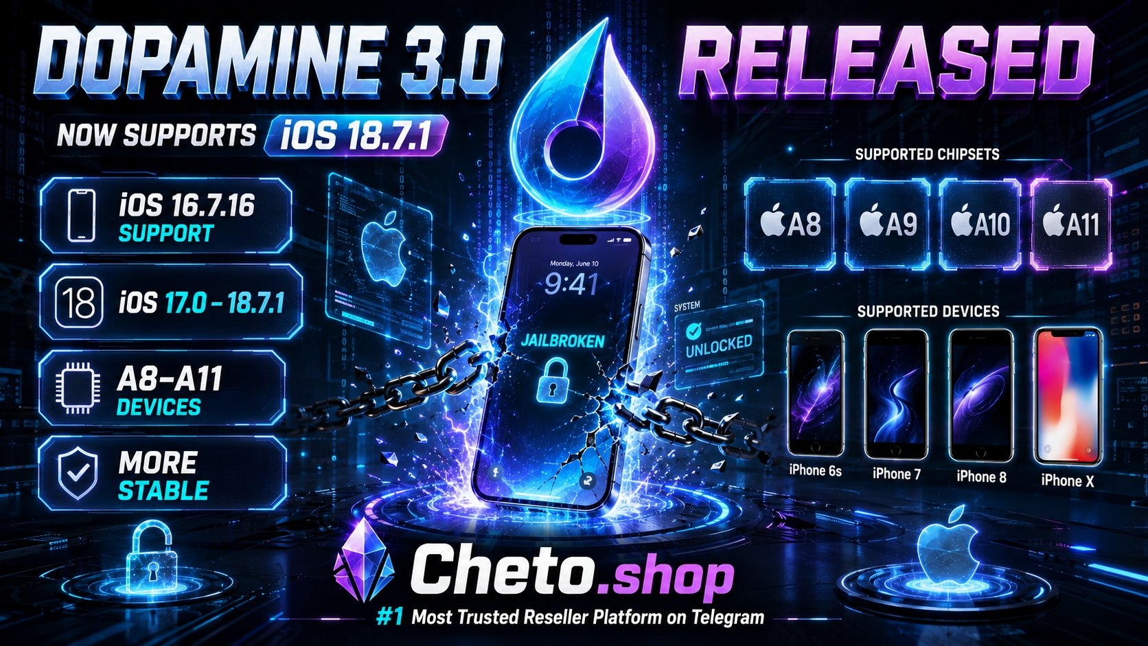 Cheto Shop News: Dopamine Jailbreak 3.0 Released!